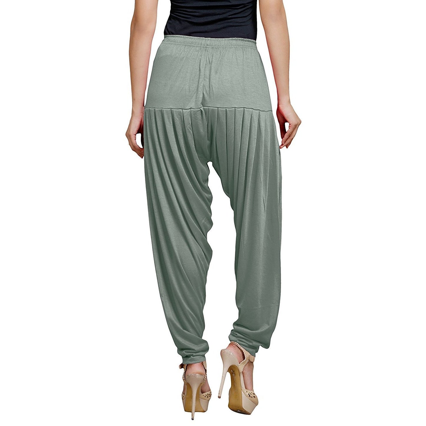 Stylesindia Women's Cotton Lycra Pattiala Pant (Grey)