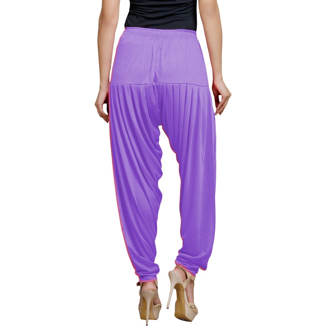 Stylesindia Women's Cotton Lycra Pattiala Pant (Lavender)