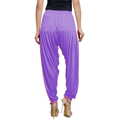 Stylesindia Women's Cotton Lycra Pattiala Pant (Lavender)