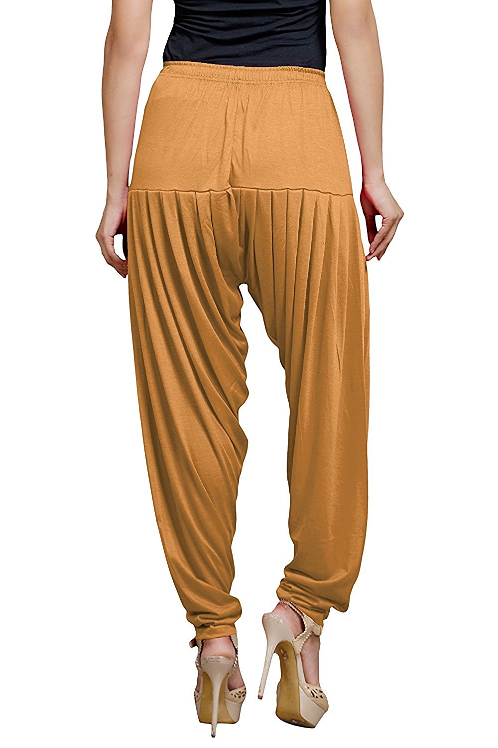 Stylesindia Women's Cotton Lycra Pattiala Pant (Mustard)