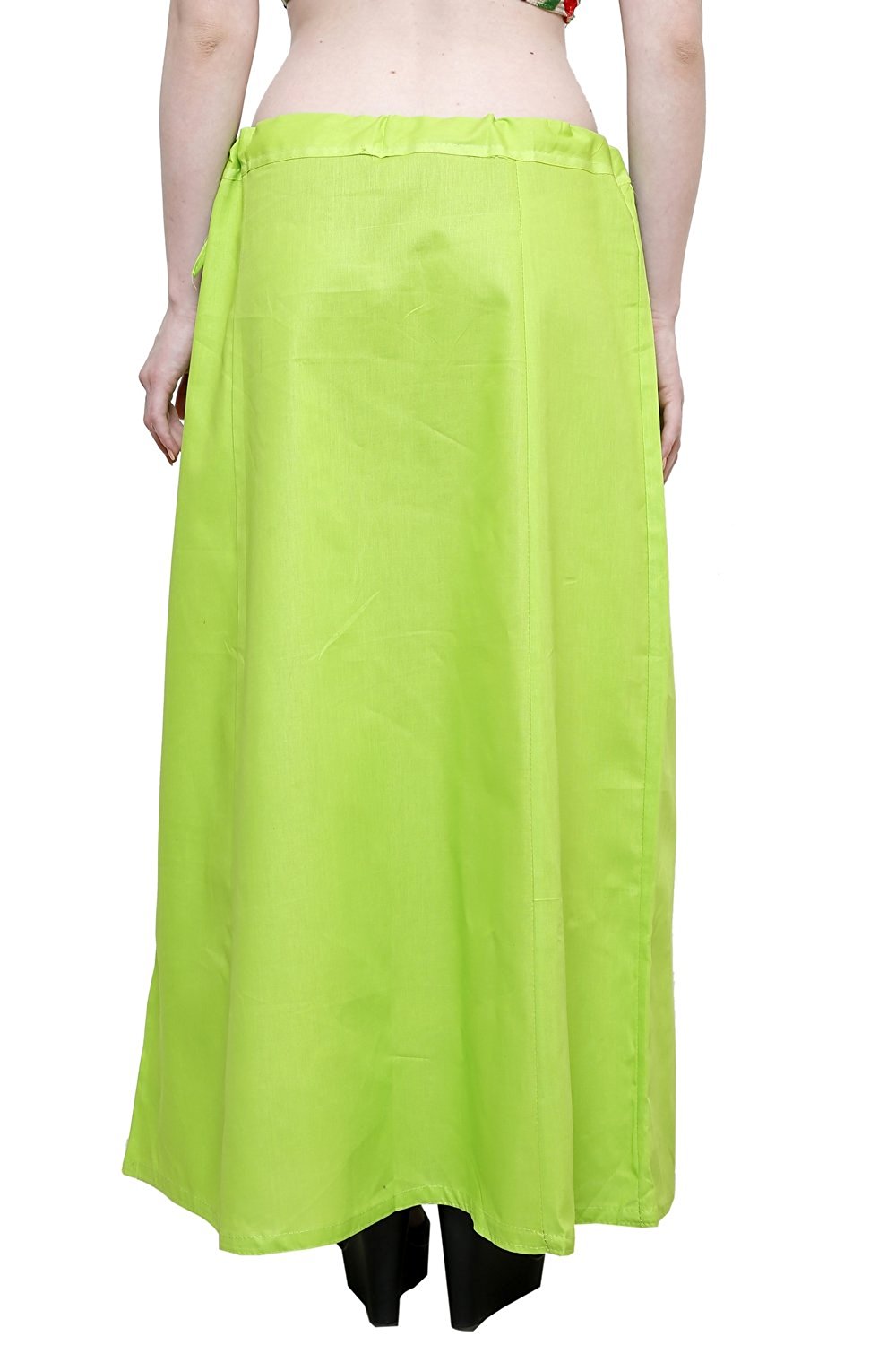 Stylesindia Women's Cotton Readymade Indian Inskirt Saree petticoats Underskirt - Free Size-Lime green
