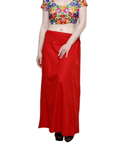 Stylesindia Women's Cotton Readymade Indian Inskirt Saree petticoats Underskirt - Free Size-Red