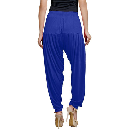 Stylesindia Women's Cotton Lycra Pattiala Pant (Royal Blue)