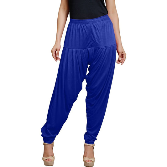 Stylesindia Women's Cotton Lycra Pattiala Pant (Royal Blue)