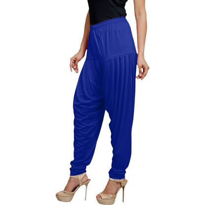 Stylesindia Women's Cotton Lycra Pattiala Pant (Royal Blue)