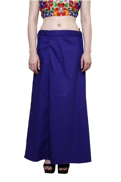 Stylesindia Women's Cotton Readymade Indian Inskirt Saree Petticoats Underskirt - Free Size-Royal Blue