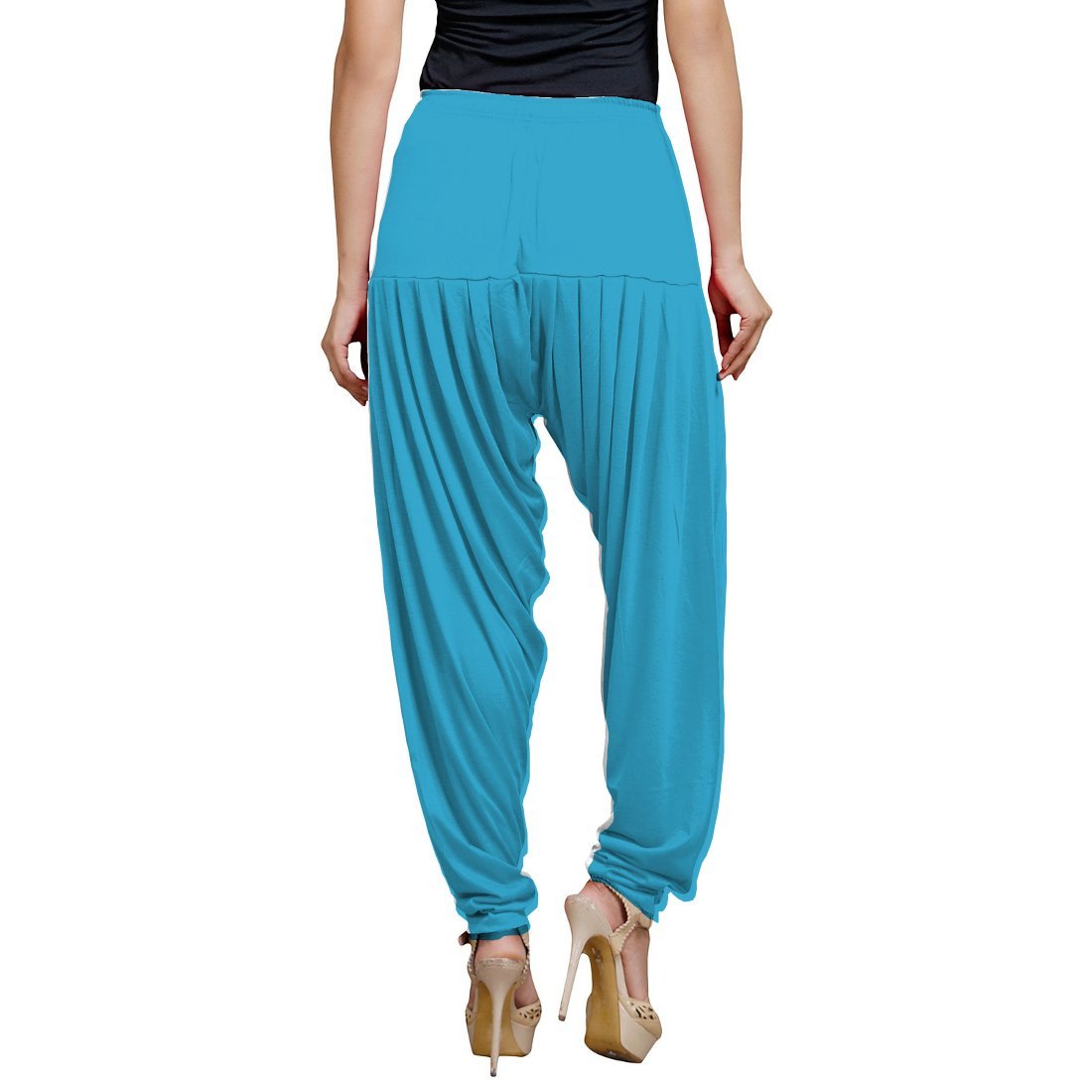 Stylesindia Women's Cotton Lycra Pattiala Pant (Turquoise)