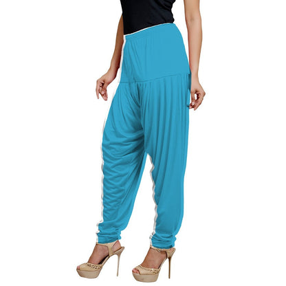 Stylesindia Women's Cotton Lycra Pattiala Pant (Turquoise)